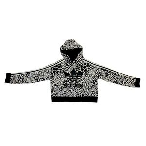 Adidas Leopard print hoodie Jacket XS. Animal‎ prints Croptop. Active. Sporty.